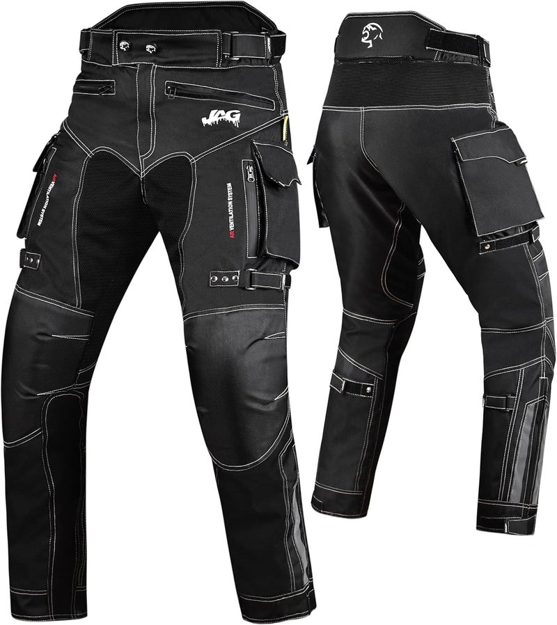 JAG Motorcycle Protective Pants - Dual Sport Motocross Pants, with Armor Impact Protection & Water Resistant Cordura Fabric - Image 1
